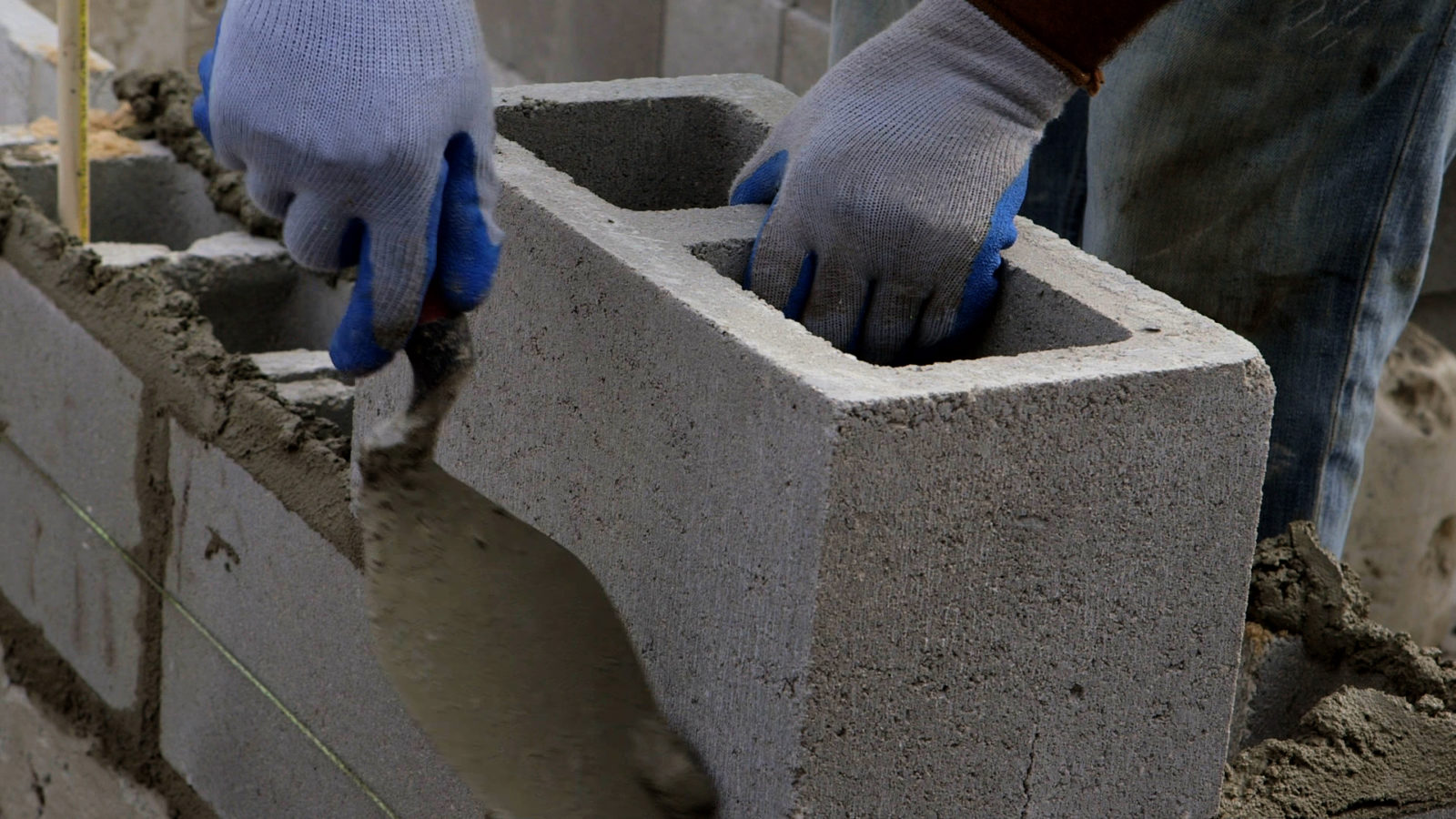 concrete block on construction site